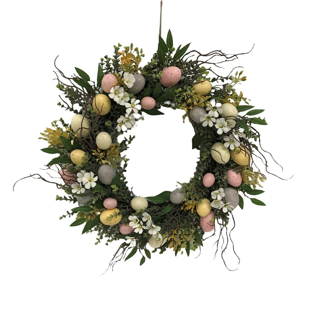 Easter Artificial Flowers Leaves Eggs Wreath | Canadian Tire