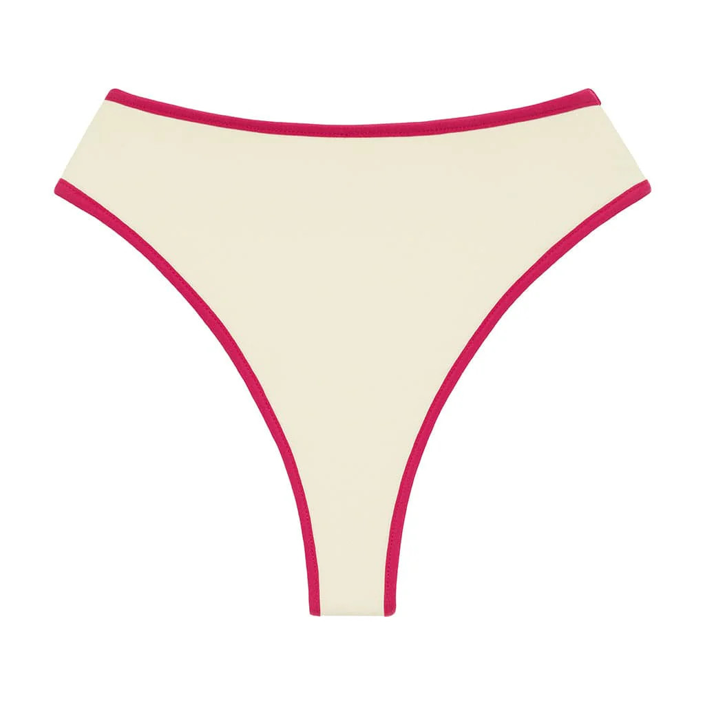 Cream Raspberry Binded Paula Bikini Bottom | Montce