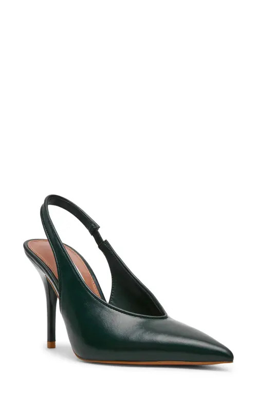 Steve Madden Andromeda Slingback Pumps in Dark Green Leather at Nordstrom, Size 8 | Nordstrom