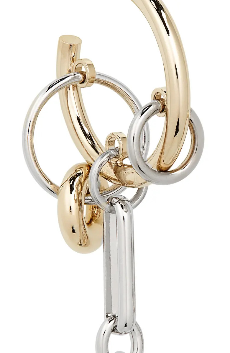 Justine Clenquet Iris Mismatched Two-Tone Hoop Charm Earrings | Nordstrom | Nordstrom