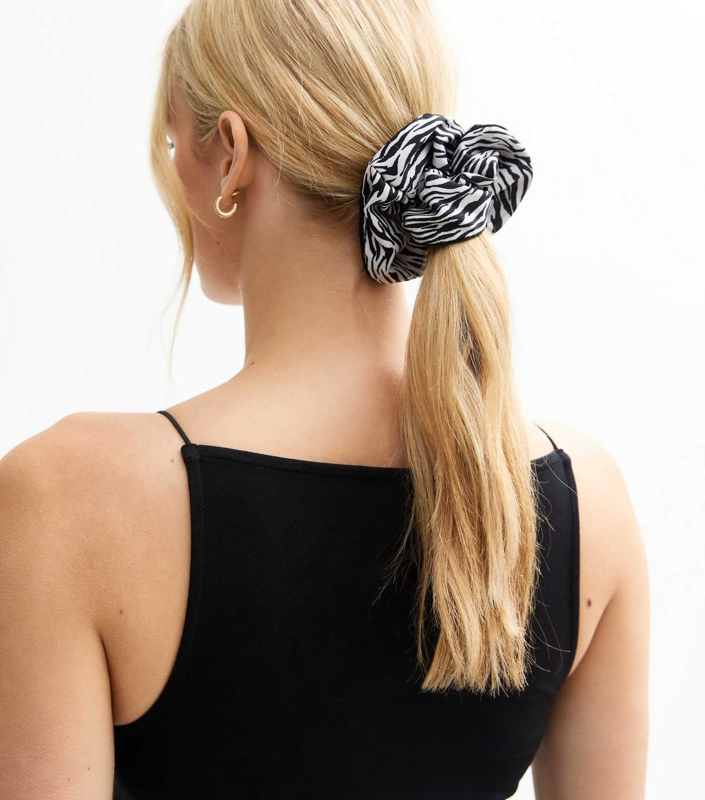 Black Zebra Print Scrunchie | New Look | New Look (UK)