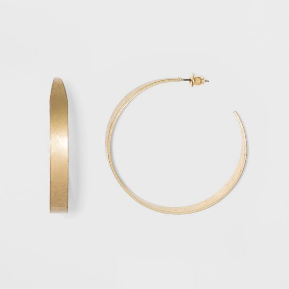 Thick Metal and Open End Hoop Earrings - Universal Thread™ Gold | Target