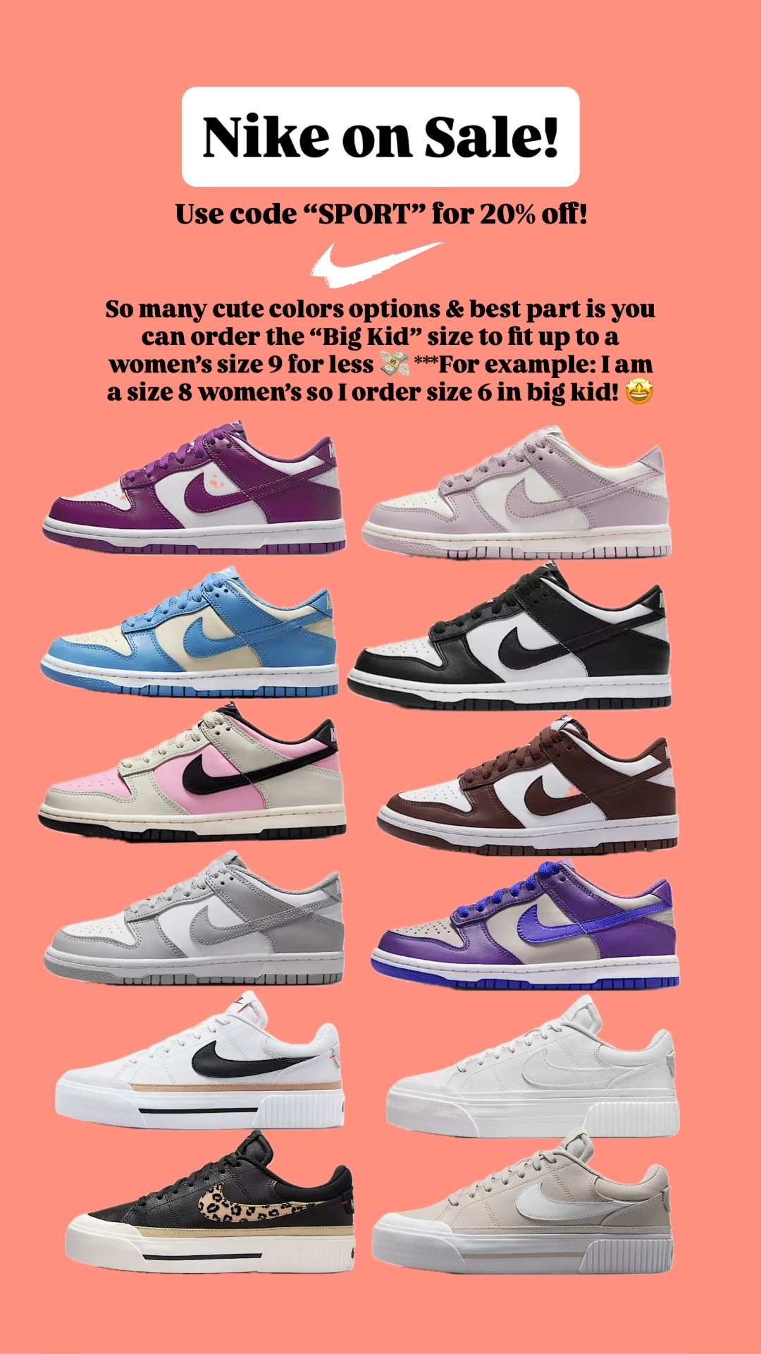 So many cute colors options & best part is you can order “Big Kid” size to fit up to a women’s size 9 for less 💵! For example: I am a size 8 women’s so I order size 6 in big kid! 🤩

#LTKStyleTip #LTKWorkwear #LTKSaleAlert