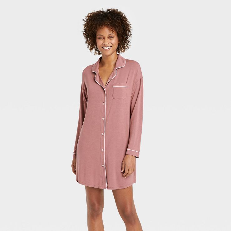 Women's Beautifully Soft Notch Collar NightGown - Stars Above™ | Target