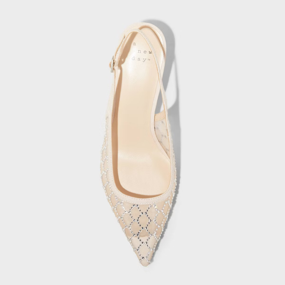 Women's Gigi Embellished Slingback Kitten Heels - A New Day™ Beige 6 | Target