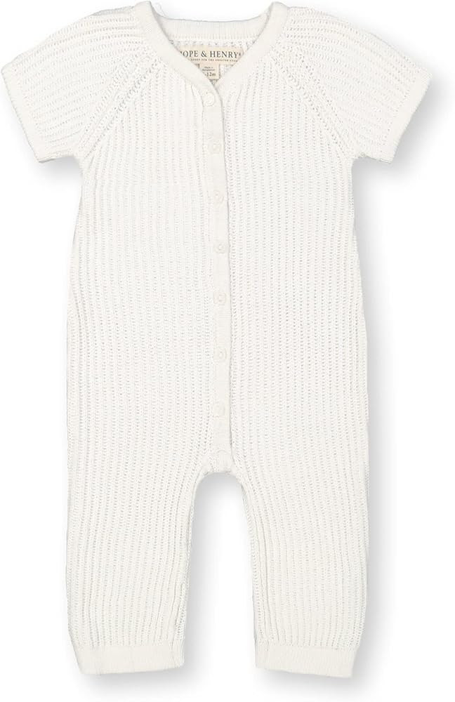 Hope & Henry Organic Cotton Sweater Romper with Button Front | Amazon (US)