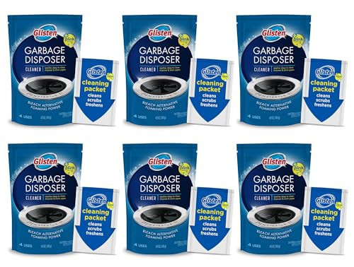 Glisten Garbage Disposer Cleaner, Odor Eliminator with Foaming Action, Removes Build-up and Deep Cleans, Lemon Scent, 4.9 Oz(Pack of 6) | Amazon (US)