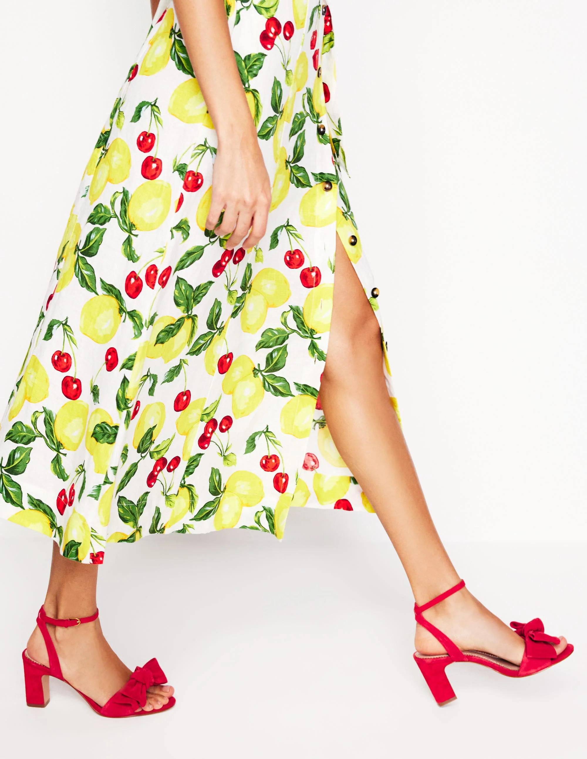 Bow Heeled Sandals-Hibiscus | Boden (US)