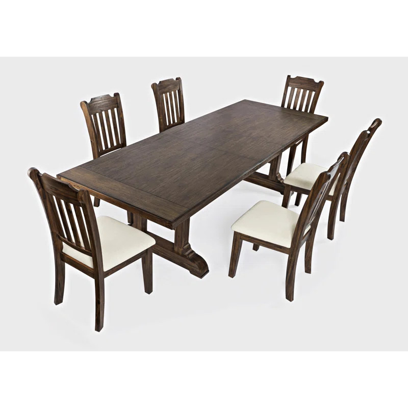 Alisher 6 - Person Extendable Solid Wood Top Double Pedestal Dining Set | Wayfair North America