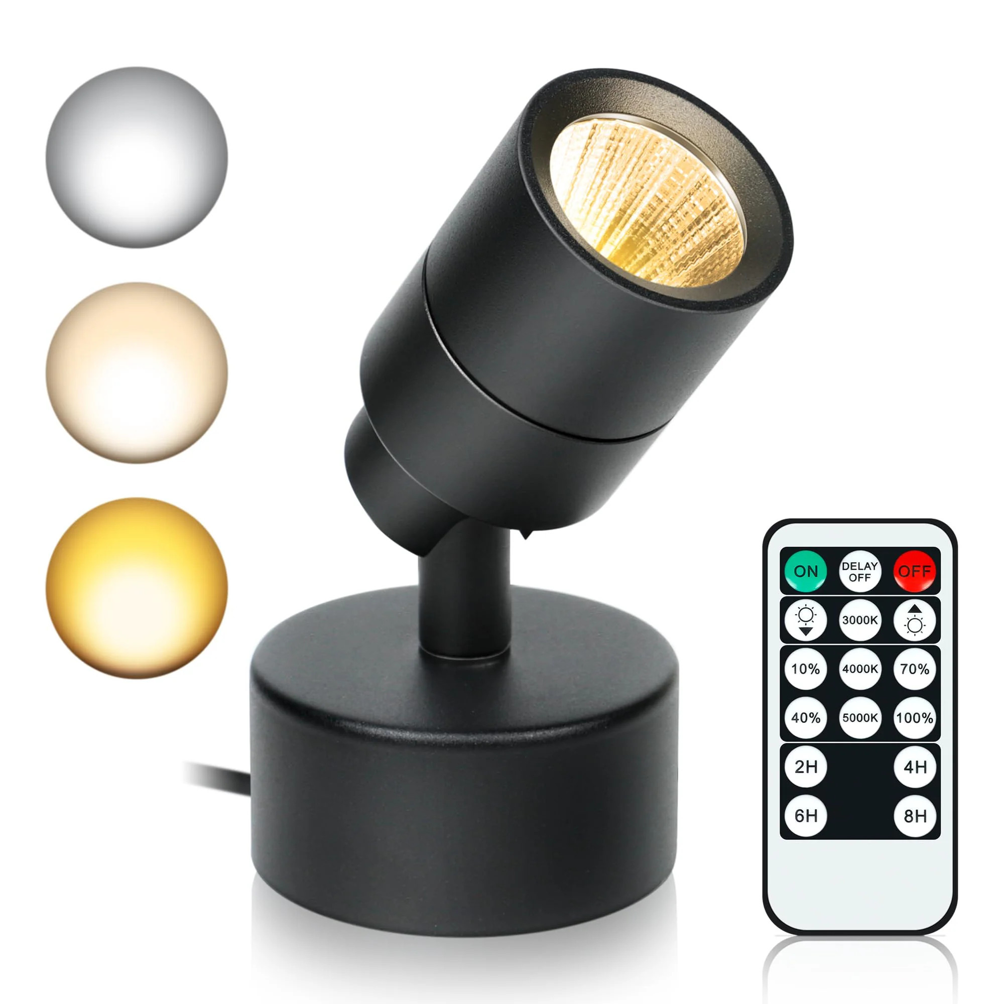 Misopily LED Indoor Spotlight 5W Remote Control Dimmable Timer Adjustable Color Plug in Uplight for Plants Paintings Artwork Accent Lighting 1 | Lowe's