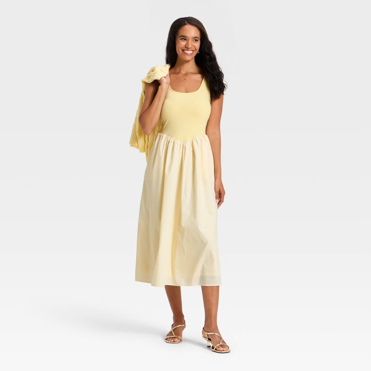 Women's Knit to Woven Midi Dress - A New Day™ | Target