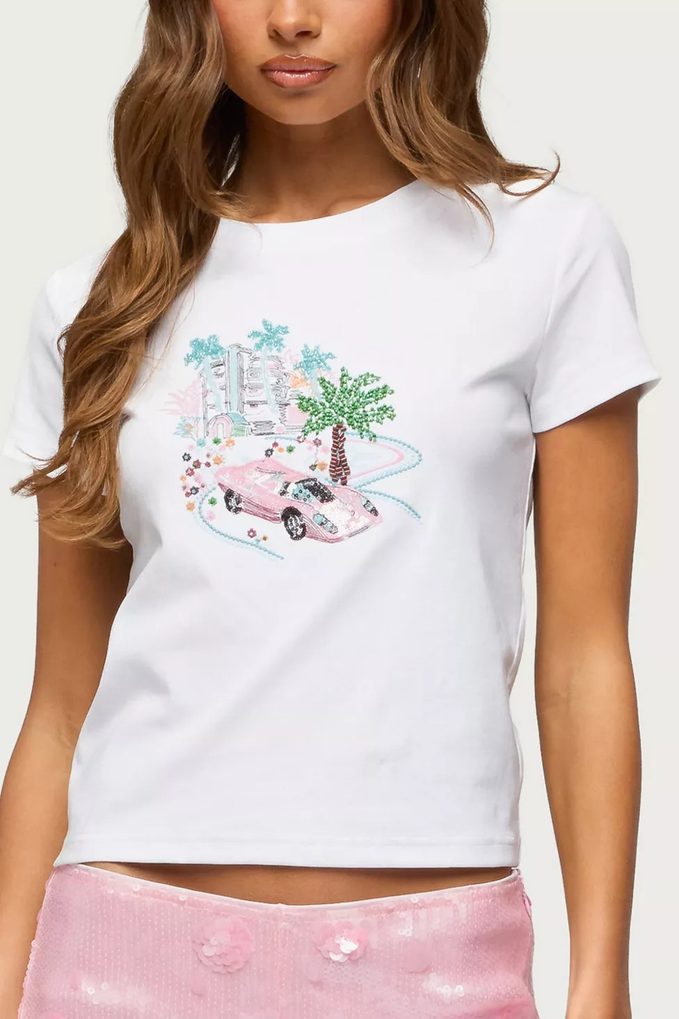 Edikted City Angel Beaded Baby T Shirt | Urban Outfitters (US and RoW)