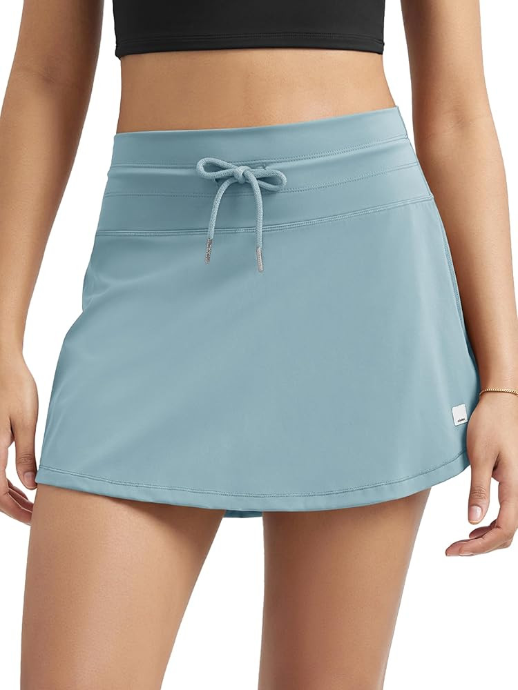 ODODOS Women's Drawstring Tie Daily Skirts Built-in Shorts Athletic Golf Tennis Skorts with Ball ... | Amazon (US)