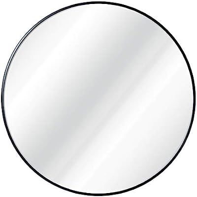 Black Circle Wall Mirror 30 Inch Black Round Wall Mirror for Entryways, Washrooms, Living Rooms -... | Amazon (US)