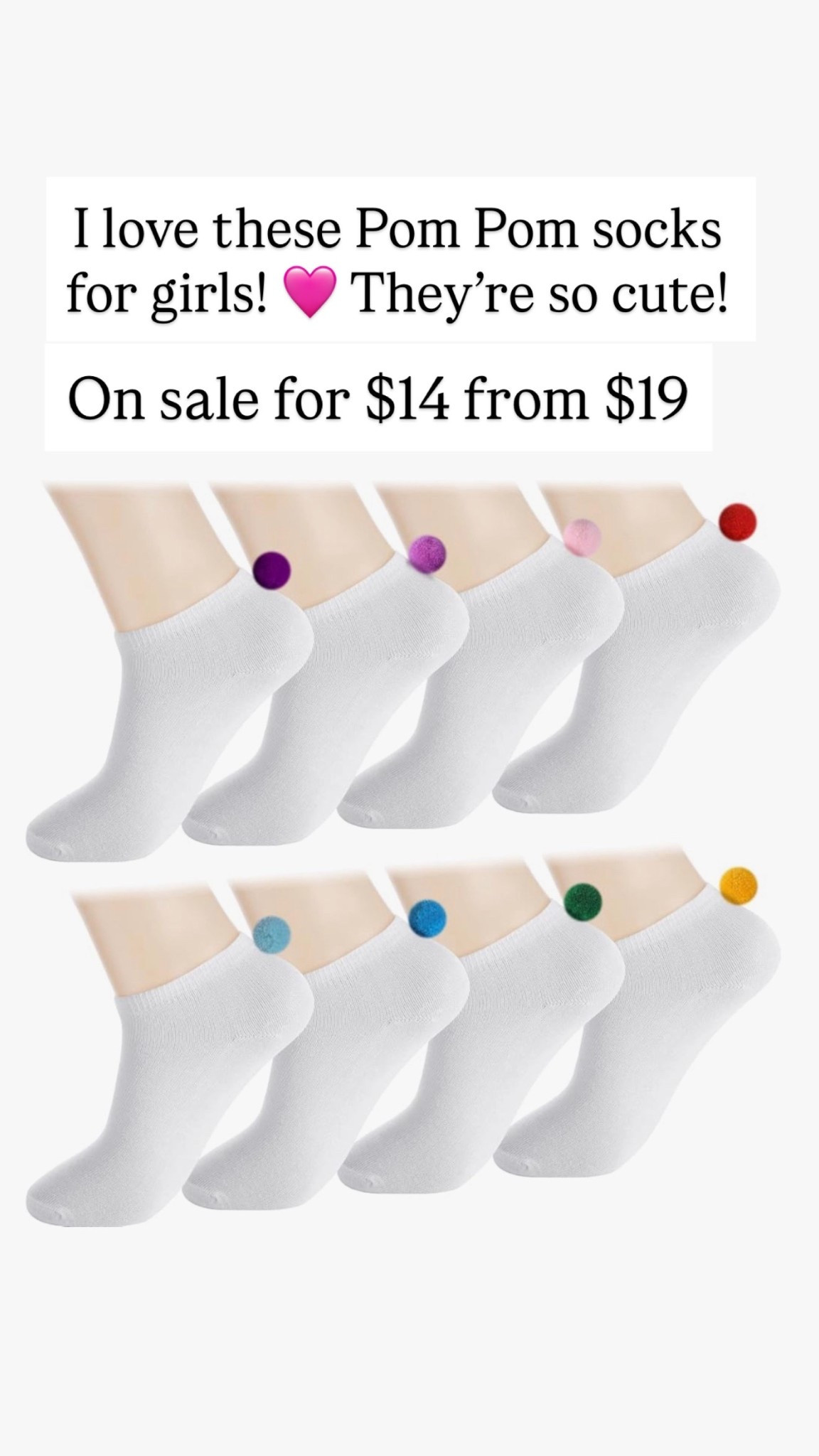 Pom Pom socks for girls 💜❤️🩷

#LTKKids