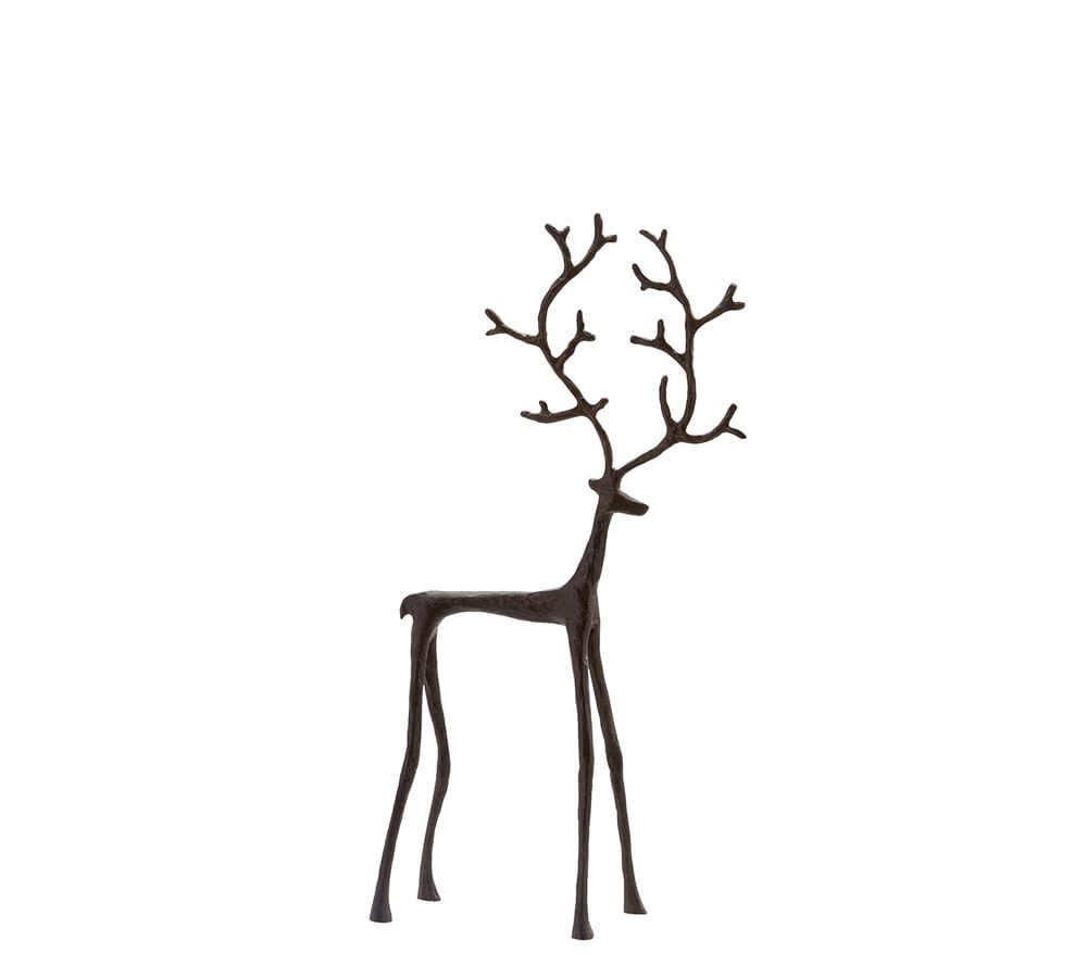 Bronze Sculpted Reindeer, Medium, 18.75&amp;quot; | Pottery Barn (US)
