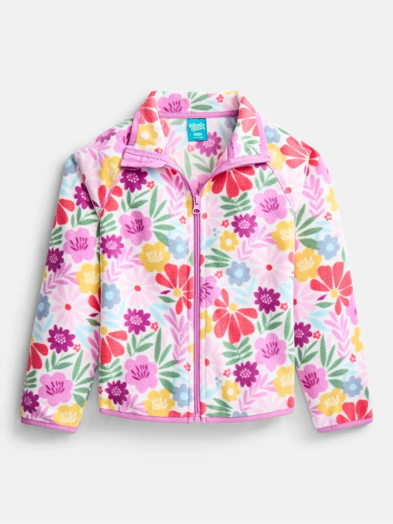 Wonder Nation Girls Microfleece Full Zip Jacket, Sizes 4-18 & Plus | Walmart (US)