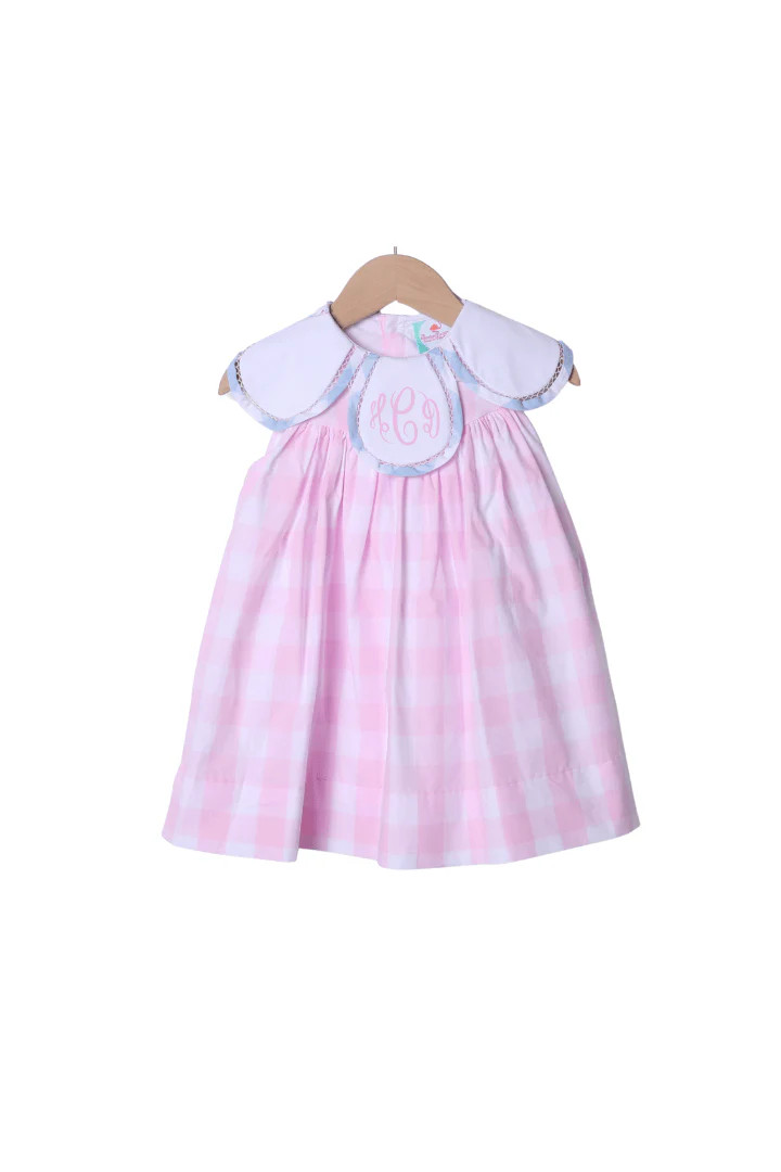 Pink Gingham Tulip Dress | The Smocked Flamingo
