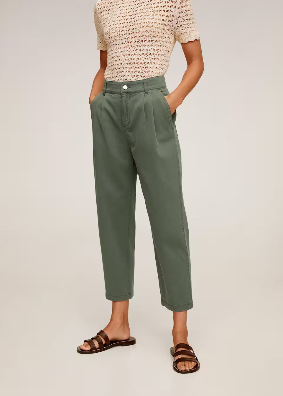 Relaxed cotton pants | MANGO (US)