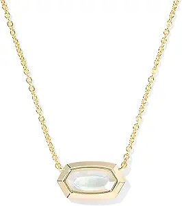 Kendra Scott Elisa Bezel Short Pendant Necklace, Fashion Jewelry for Women | Amazon (US)