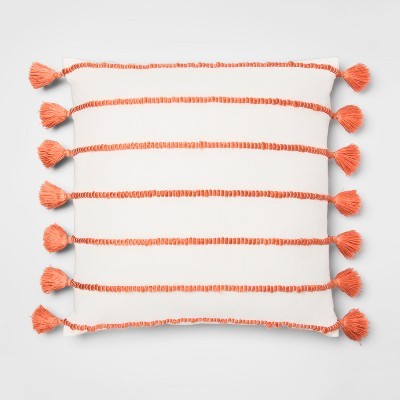 Chunky Stripe Oversize Square Throw Pillow Orange - Opalhouse™ | Target