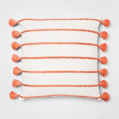 Chunky Stripe Oversize Square Throw Pillow Orange - Opalhouse™ | Target