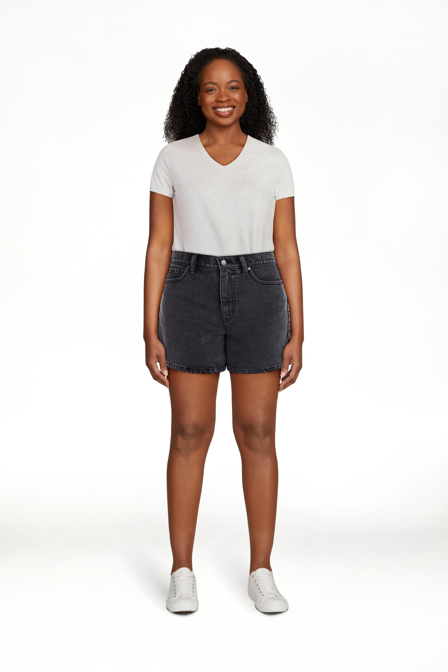 Time and Tru Women's High Rise Denim Shorts, 5" Inseam, Sizes 0-20 | Walmart (US)