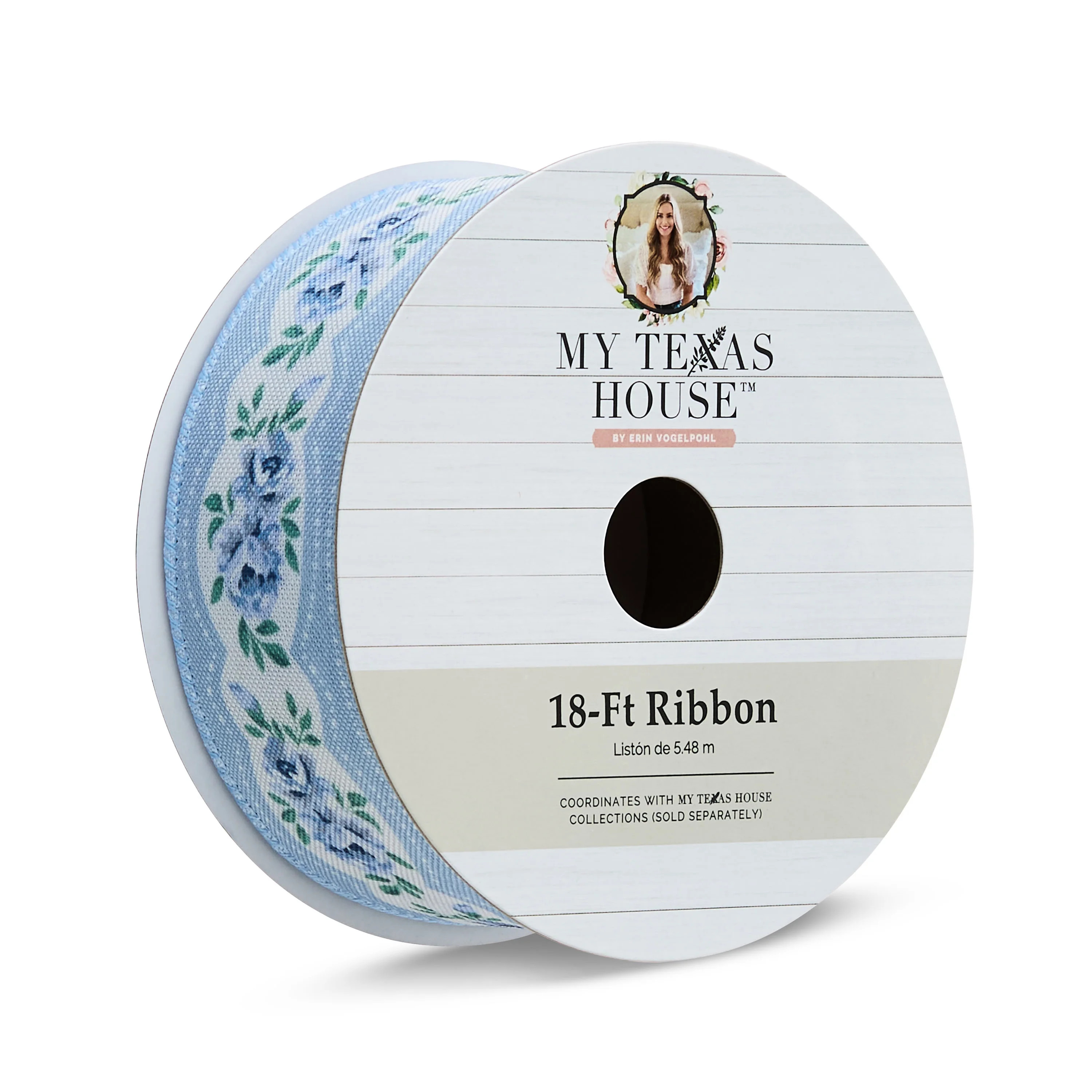 My Texas House Blue Floral Easter Ribbon, 18 ft - Walmart.com | Walmart (US)