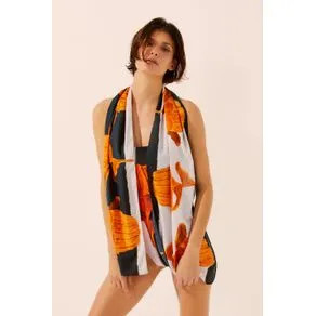 Lenço Faixa Floral Duo Localizado PRETO/BLACK U/ONE SIZE | OffPremium (BR)