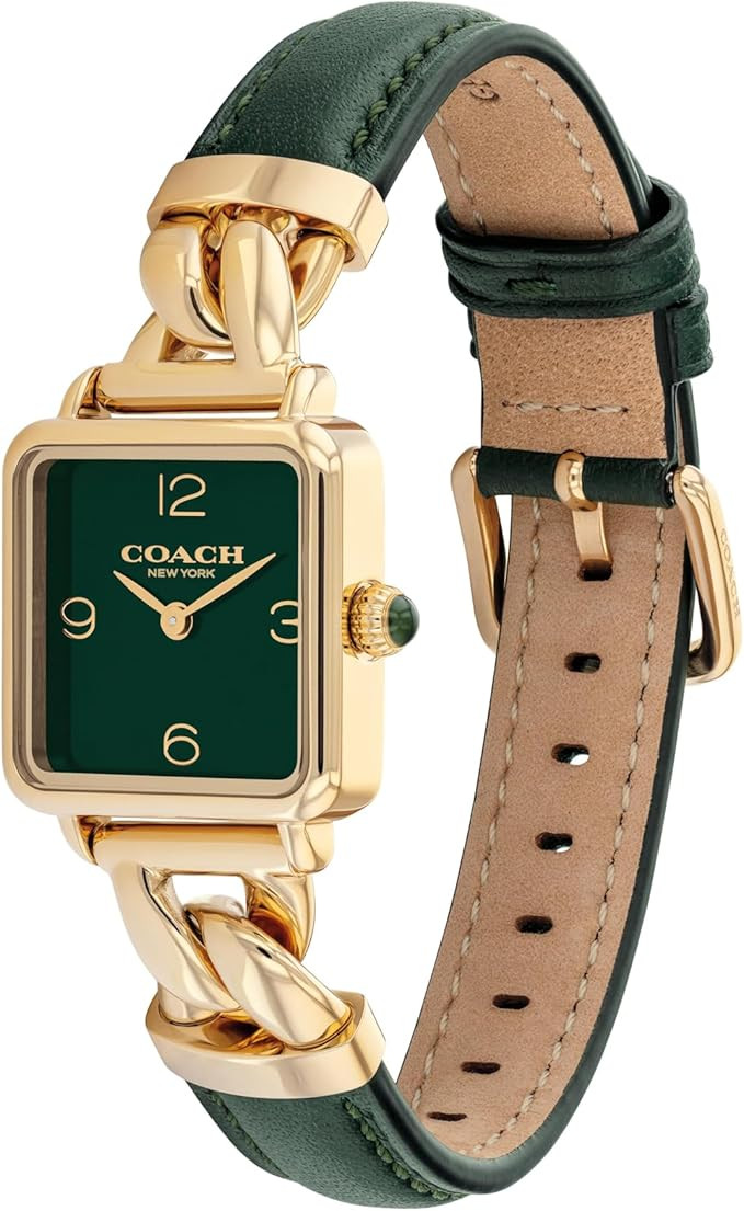 Coach Cass Women's 2H Quartz Watch – Square Stainless Steel Case – Calfskin Strap – Stylish... | Amazon (US)