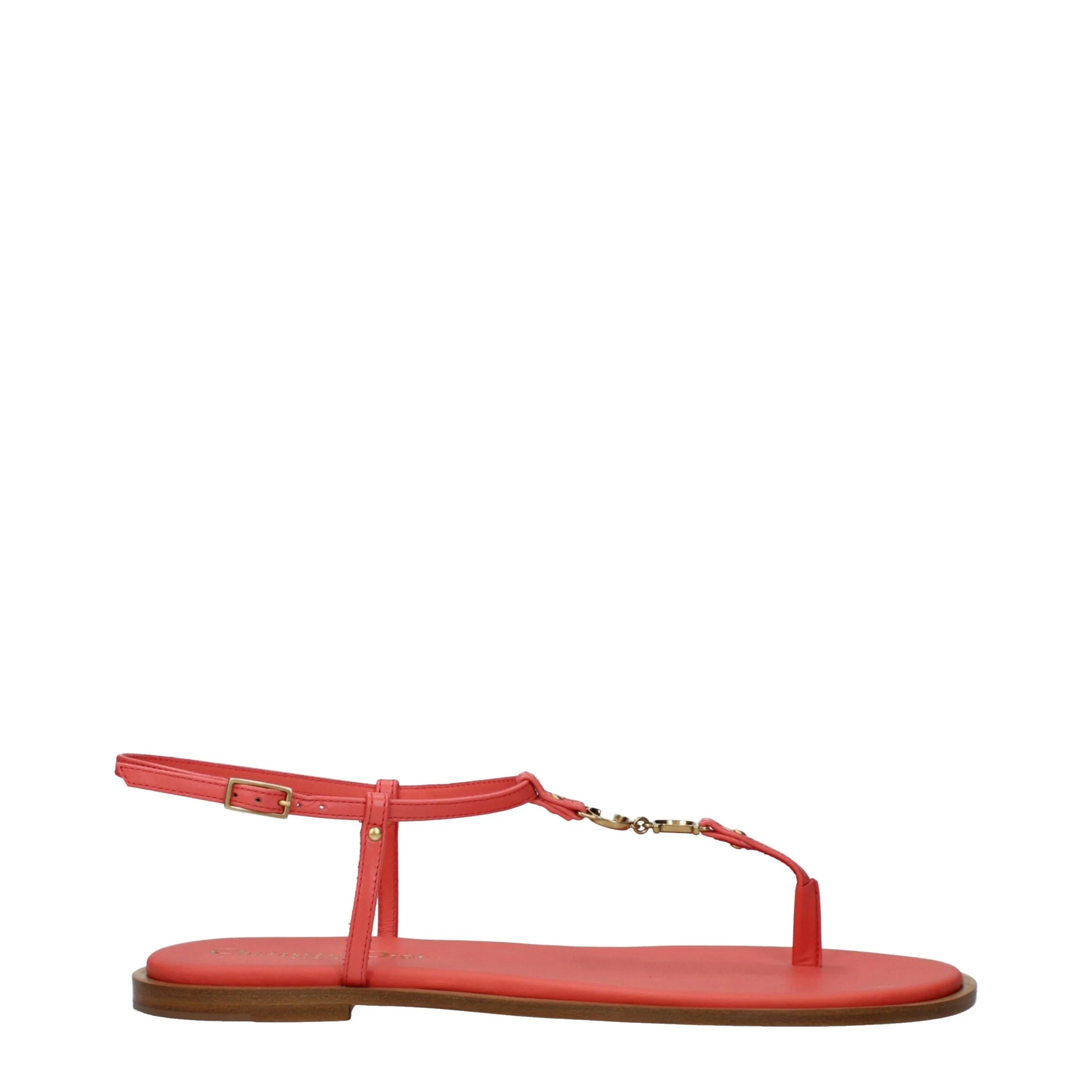 Christian Dior Leather T-Strap Sandals — Pink - EU36/US6 | Italist Inc.