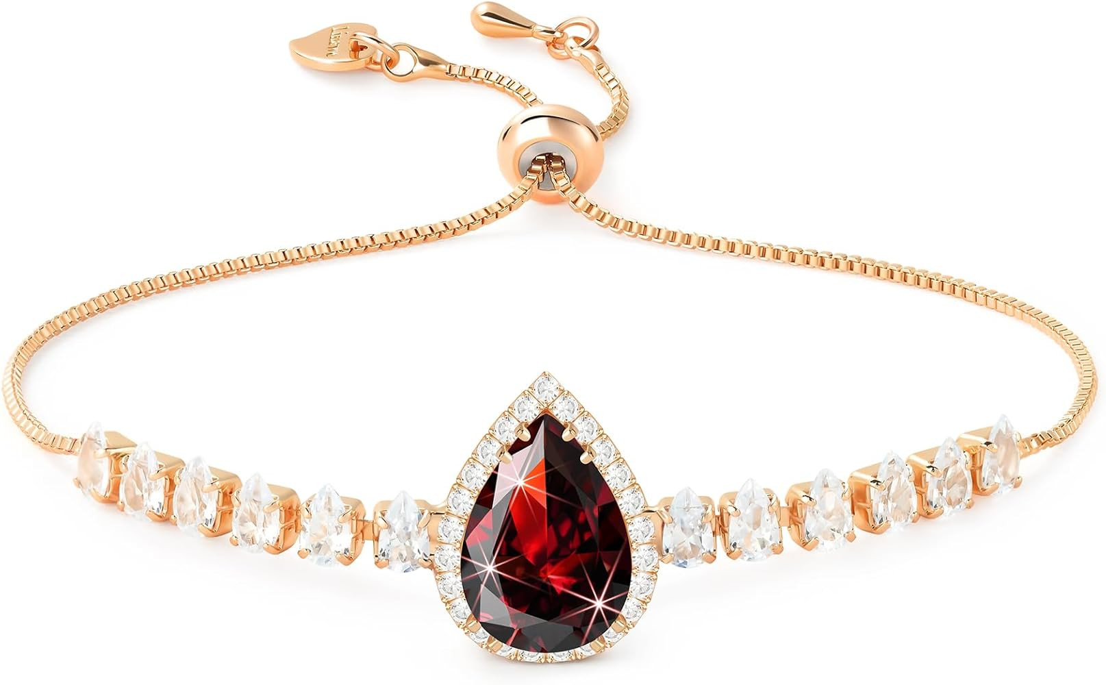 Linawe Crystal Imitation Diamond Rhinestone Charm Bracelets for Women, Gold/Silver/Rose Gold Adju... | Amazon (US)