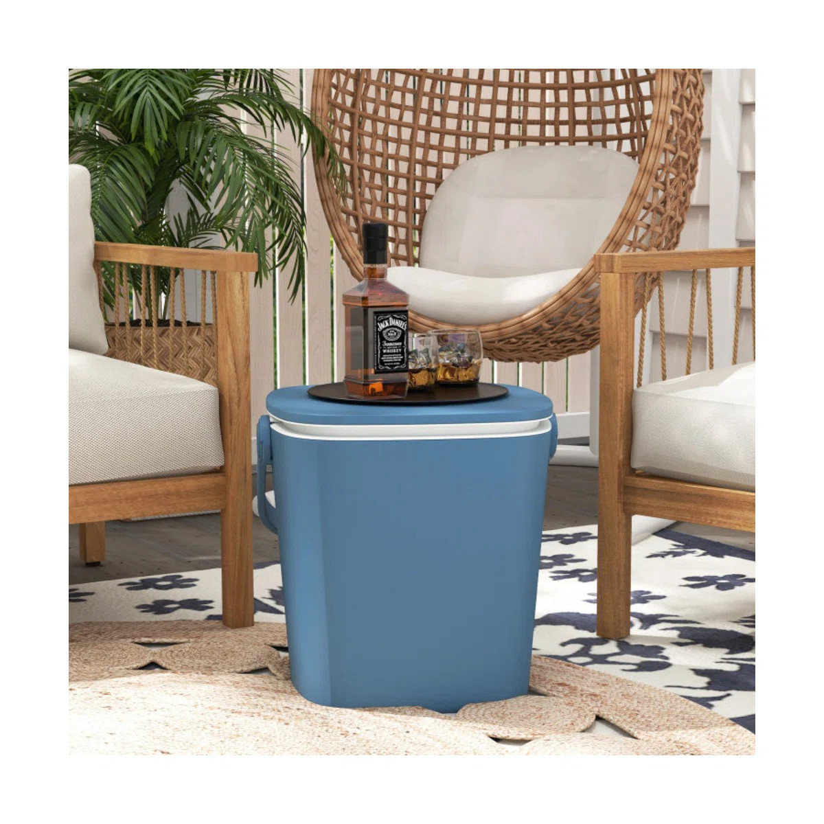 3-in-1 Portable Cooler Bar Table with Bottle Opener and Lift Top Lid for Camping Poolside | Wayfair North America