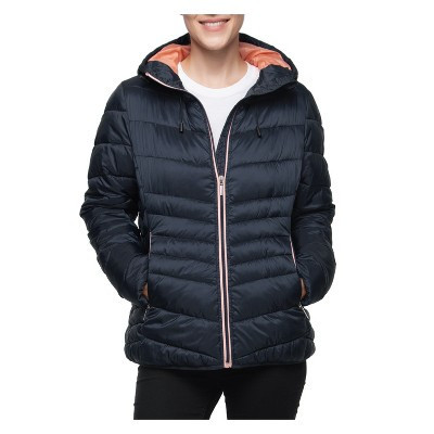 Rokka&Rolla Women's Light Puffer Jacket Coat-Mood Indigo, size XX Large | Target