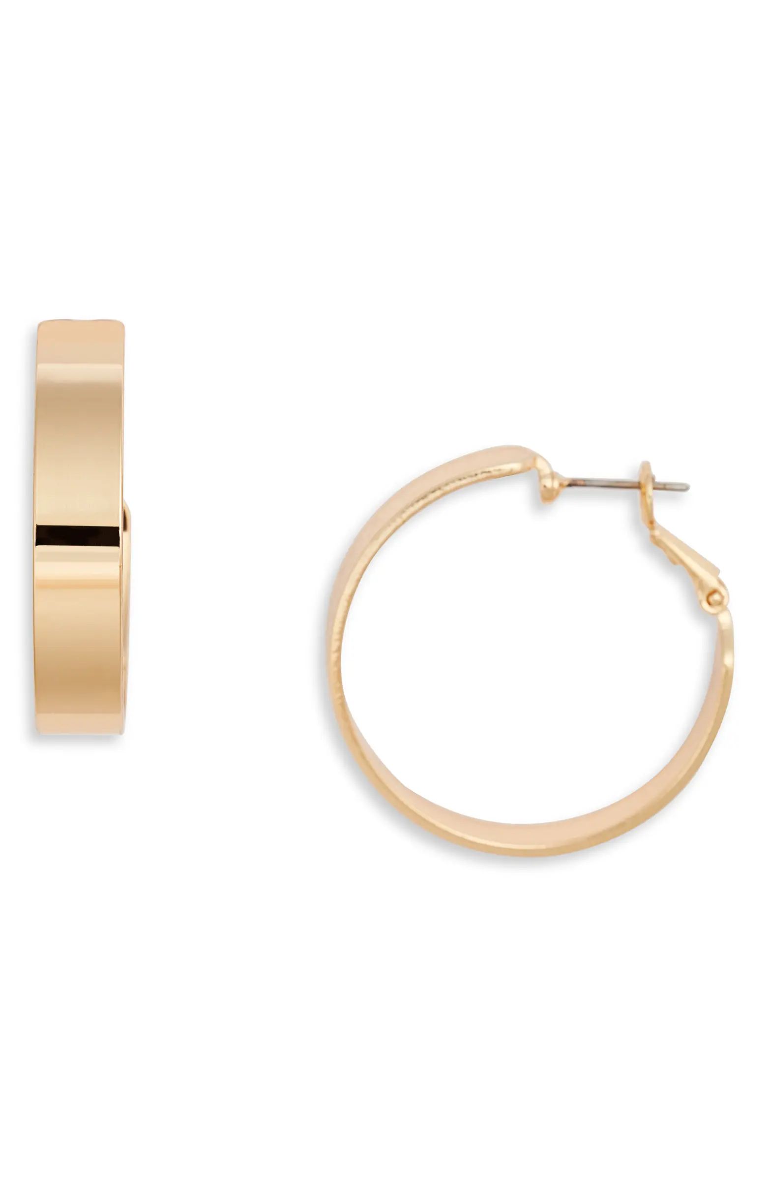 Medium Sleek Flat Hoop Earrings | Nordstrom