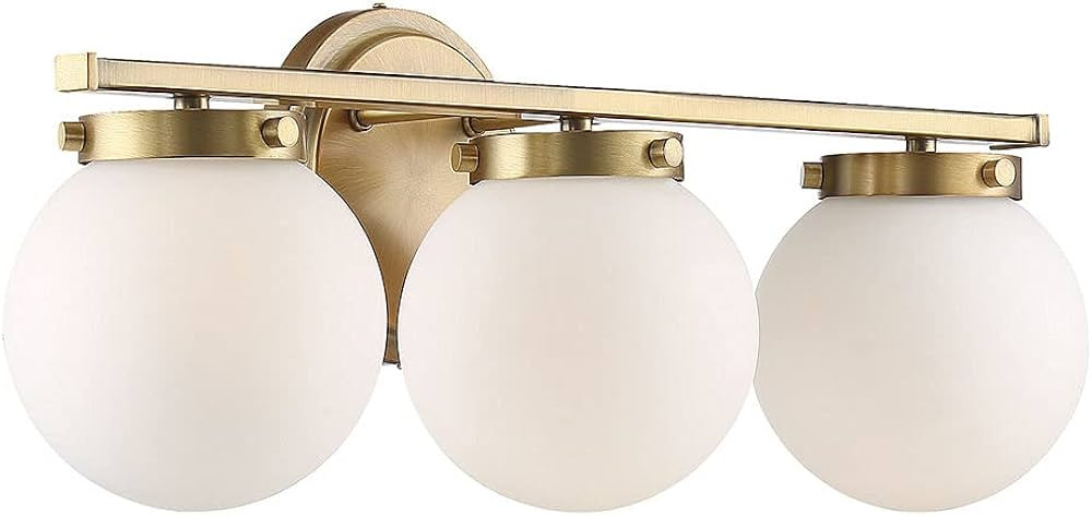 FR80023NB Mid-Century Modern 3-Light Bathroom Vanity Light, Natural Brass (24" W x 8" H) | Amazon (US)