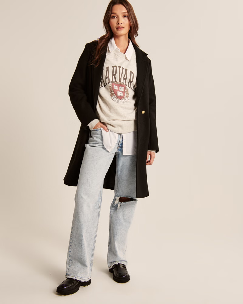 Boyfriend Crew Harvard Graphic Sweatshirt | Abercrombie & Fitch (US)