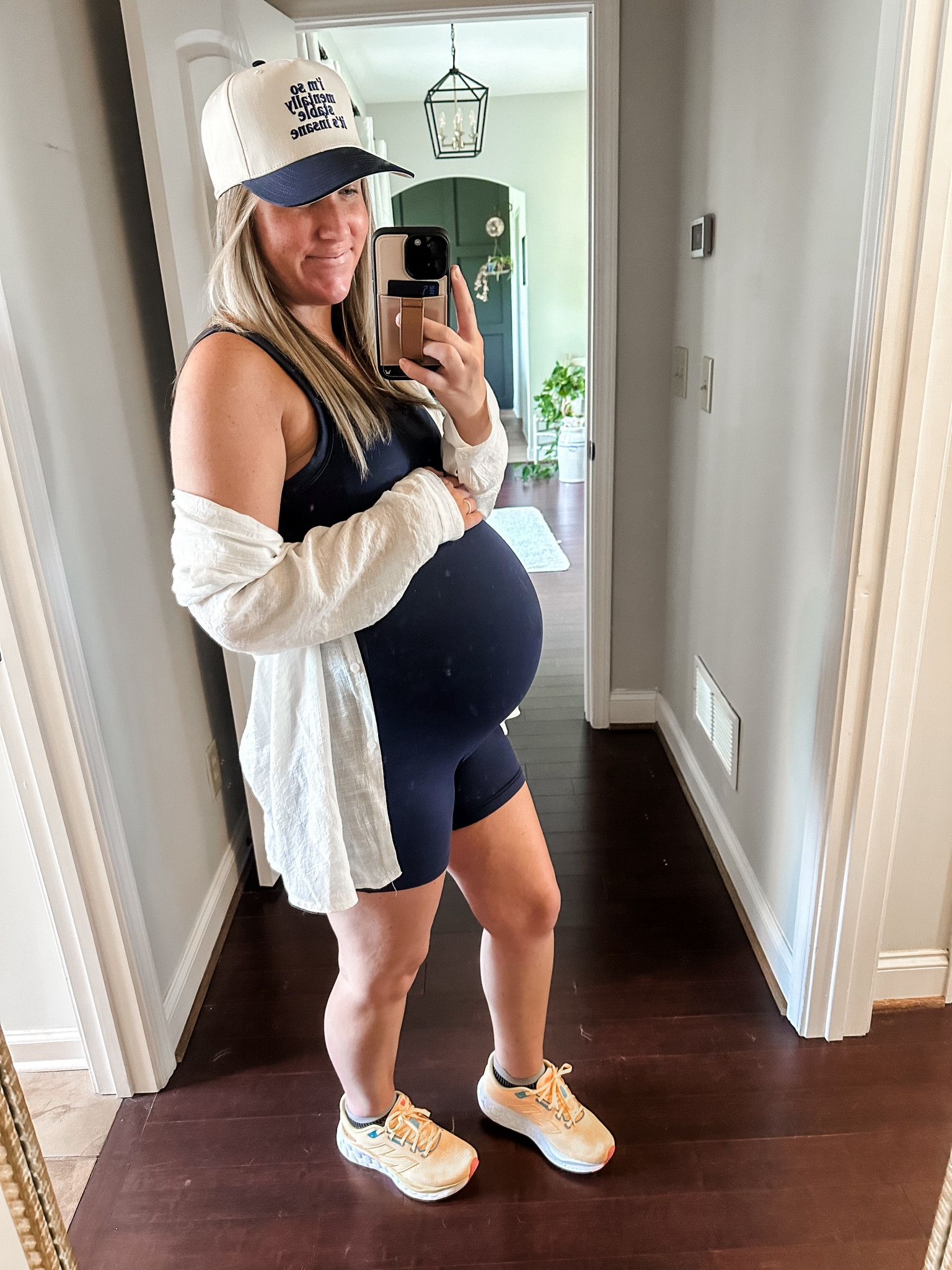 9 months pregnant and this is my go to outfit every weekend now! Super comfy and fits the bump but it’s maternity. Sized up to a large! 

#LTKbump #LTKfindsunder50 #LTKfitness