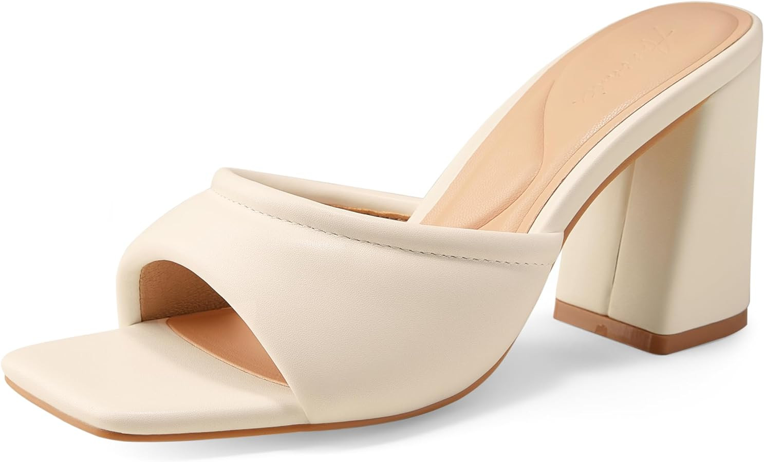 Arromic Women's Square Open Toe Heels Sandals Comfortable Block Chunky Heeled Sandals Slip on Hee... | Amazon (US)