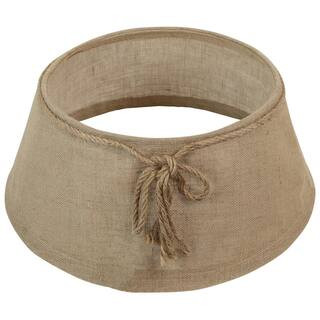 22 in. Beige Burlap with Rope Christmas Tree Collar | The Home Depot