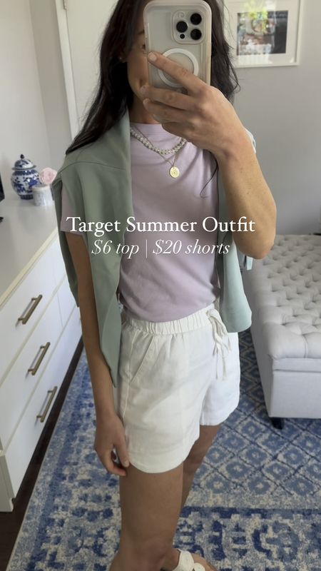 Target summer outfit☀️ $6 top, $20 shorts

I’ve been wearing these on repeat lately! I have so many colors in this $6 tee that I’ve lost count. It’s great worn like this, or with activewear, or layered under sweatshirts👏 Tons of colors and standard and plus sizes. 

The shorts are a new fav, and I’m so impressed with them. The quality of the linen is wonderful. I’m wearing neutral undies and you can’t see them at all. High-rise, have pockets, and standard and plus sizes.

Sizing:
Tees fit TTS, I’m wearing a S. If between sizes in the shorts, you might size down. I sized down to an XS and they fit great. 

Target style, target outfit, affordable style, affordable fashion, mom outfit, casual summer outfit, Alice Walk, layered necklaces, sandals 

#LTKStyleTip #LTKVideo #LTKFindsUnder50