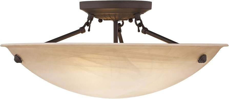 Livex Lighting 5626-07 3-Light Semi Flush Mount, Bronze | Amazon (US)
