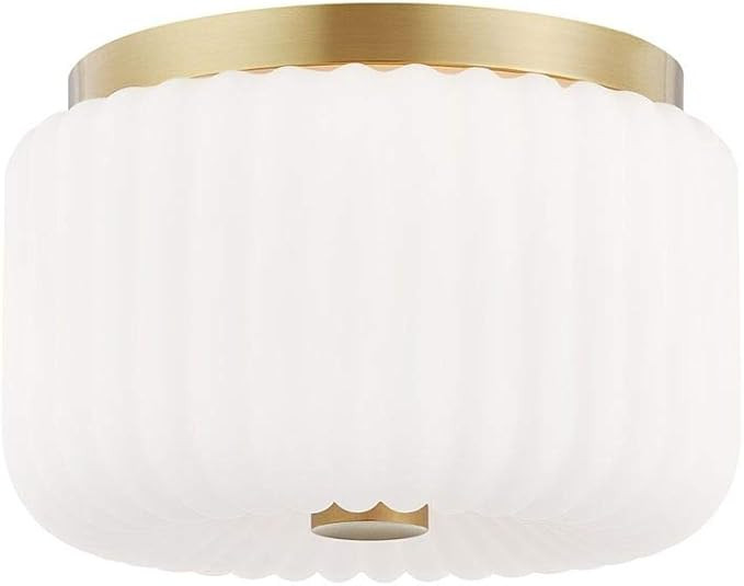 Mitzi H340502-AGB Lydia - Two Light Flush Mount, Aged Brass | Amazon (US)
