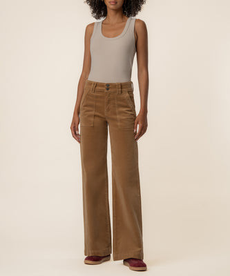 Jodi Corduroy High Rise Wide Straight Leg in Camel | Kut From Kloth