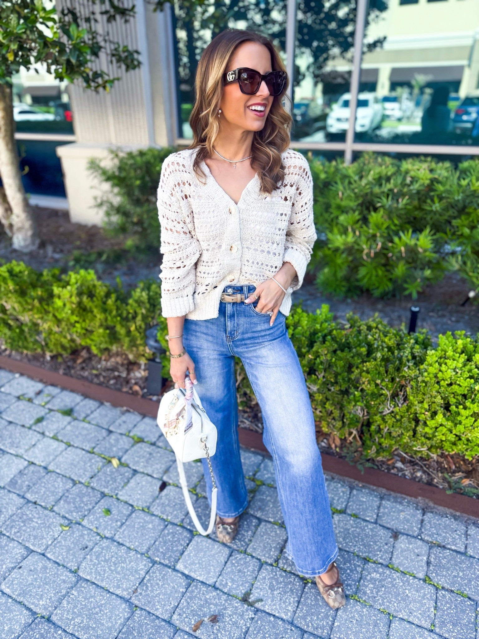 New release from Target! Open-stitch cardigan in XS. Spring outfit. Elevated casual. Mom outfit. Summer outfit. Amazon tummy control jeans in sz 24, 29” inseam. Gucci ballet flats are TTS. XS in bodysuit.

#LTKootd #LTKPetite #LTKTravel