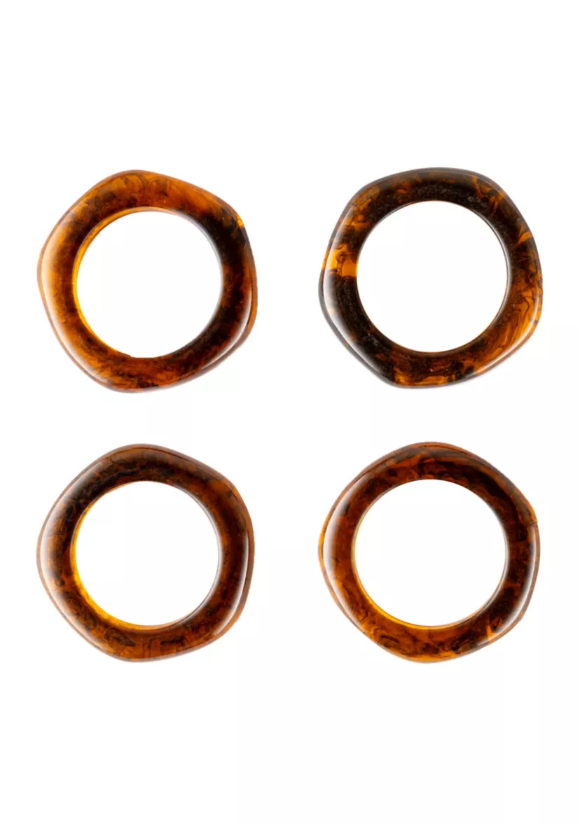 Tortoise Print Napkin Rings Set of 4 | Belk