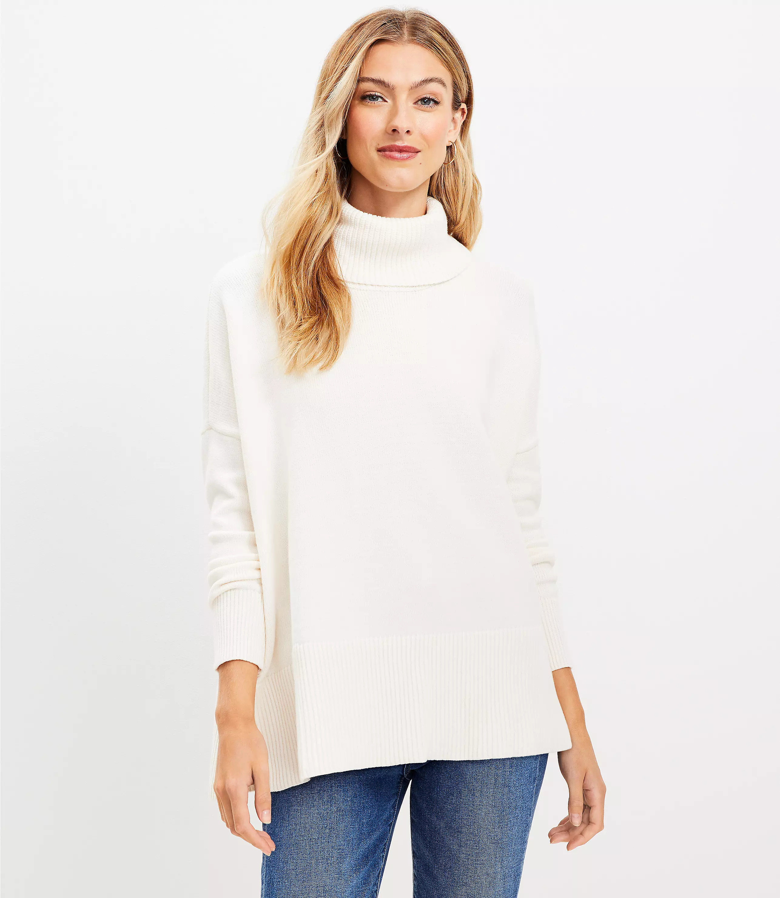 Turtleneck Poncho Sweater | LOFT