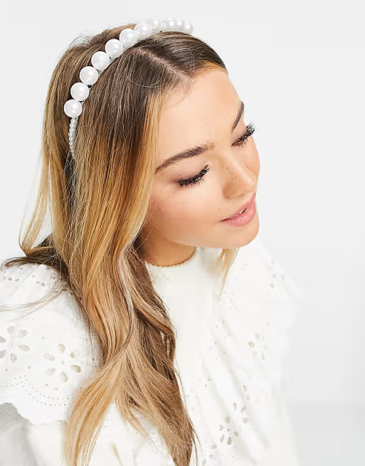 ASOS DESIGN headband with oversized pearl detail | ASOS | ASOS (Global)