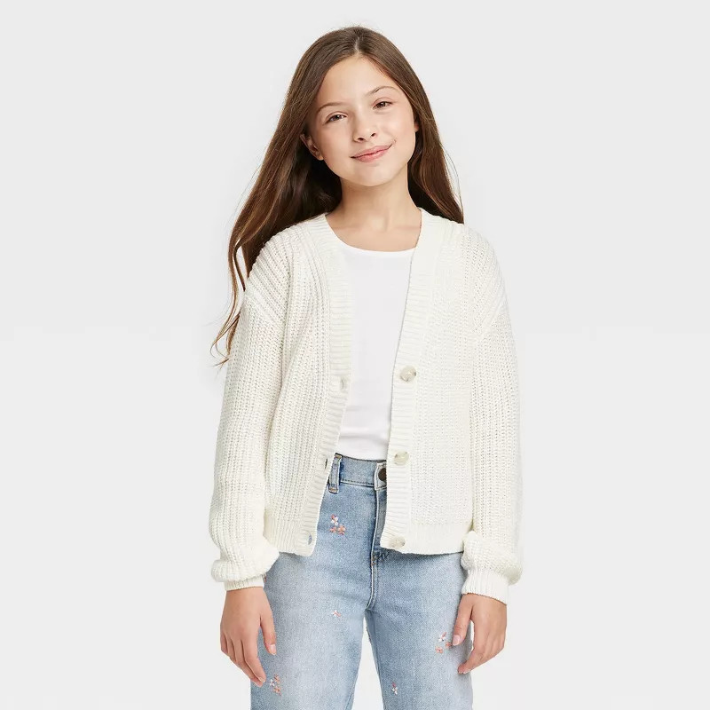 Girls' V-Neck Short Button Cardigan - Cat & Jack™ | Target