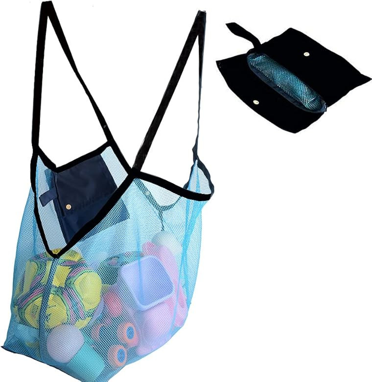 Beach Toys Bag, Extra Large Beach Accessory, Lightweight & Durable Mesh Beach Bag ,Foldable & Was... | Amazon (US)